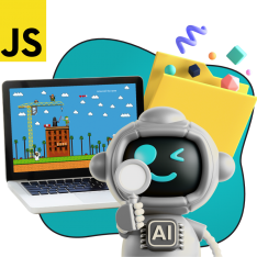 Язык программирования JavaScript + AI. Проектное обучение + геймификация + AI-помощники - КИБЕРшкола программирования для детей, компьютерные курсы для школьников, начинающих и подростков - KIBERone г. Новочеркасск